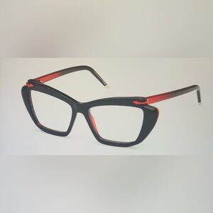 Christian Louboutin Black and Red Cat-Eye Glasses